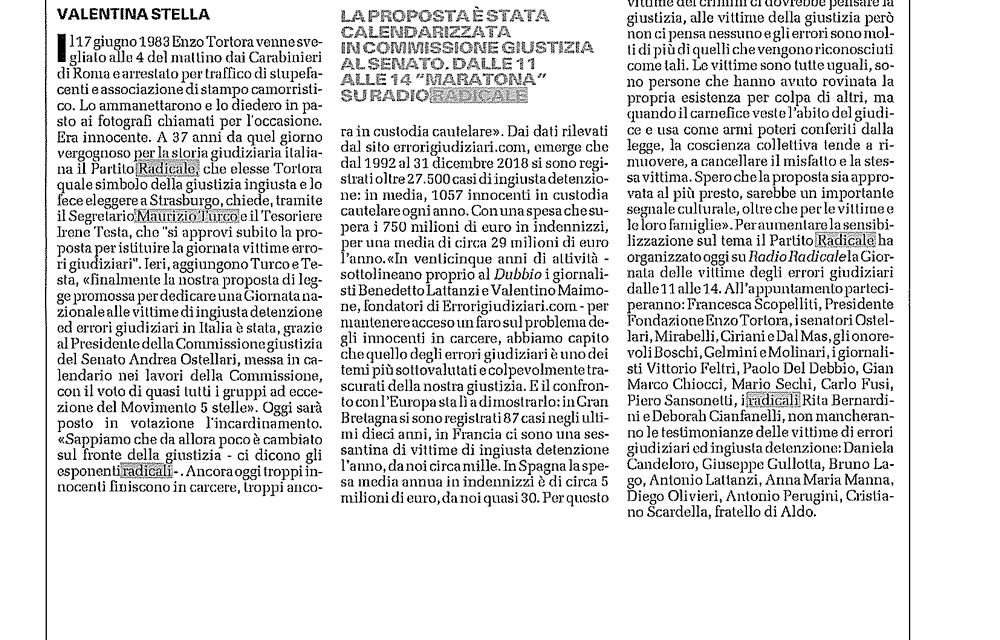 Il partito Radicale: oggi la giornata delle vittime degli errori giudiziari | Il Dubbio